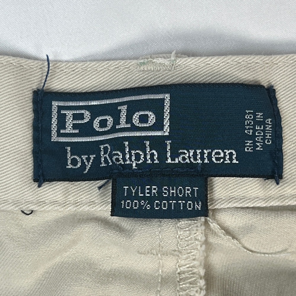 Polo Ralph Lauren Tyler Shorts Mens 38 Tan Pleated Classic Chino Cotton Khaki - Picture 3 of 8